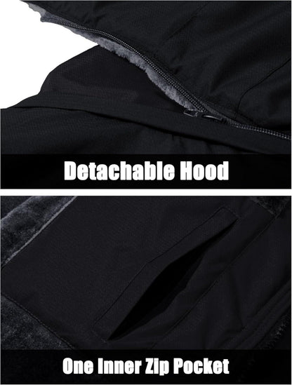 Herren Winter Skijacke Fleece Gefüttert Softshelljacke Wasserdicht