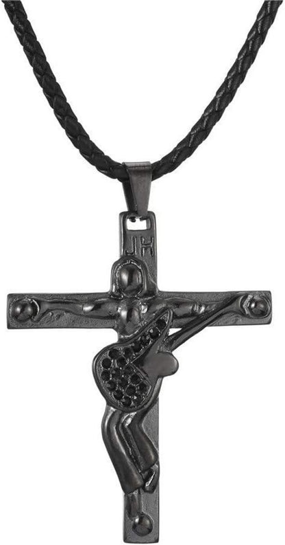 Johnny Hallyday Kreuz Halskette Edelstahl Anhänger Fan Geschenk JH