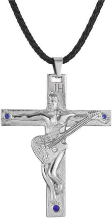 Kreuzkette Edelstahl Anhänger Fan Andenken Geschenk Johnny Hallyday