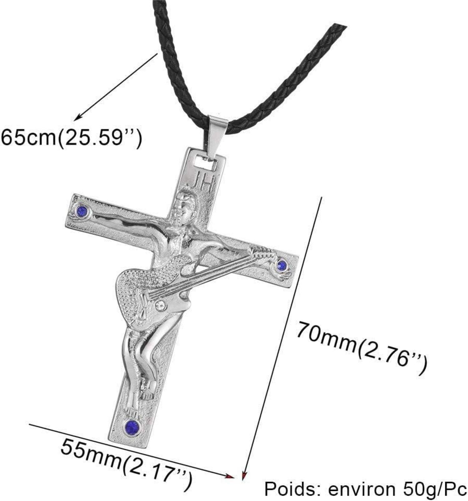 Johnny Hallyday Halskette Gitarrenkreuz Anhänger Edelstahl Schwarz