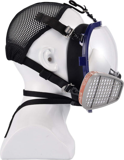 OHMOTOR Vollmaske Atemschutzmaske mit Luftfilter für organische Dunst & 2 Filter