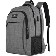 Matein Laptop Rucksack 17,3 Zoll USB Diebstahlschutz Grau