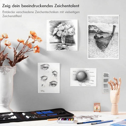 Professionelles Zeichenstifte Set, 52-teilig, für Erwachsene