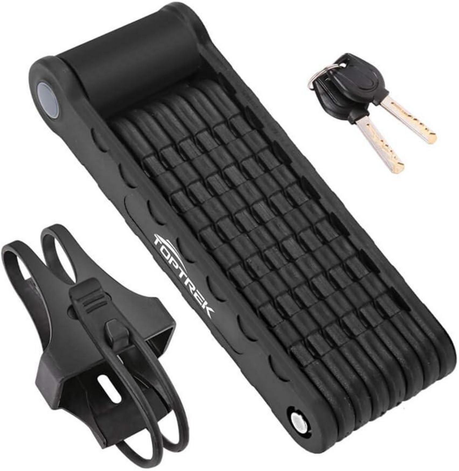 Toptrek Faltschloss mit Halterung Level 7 Schwarz 94cm 8 Gelenken