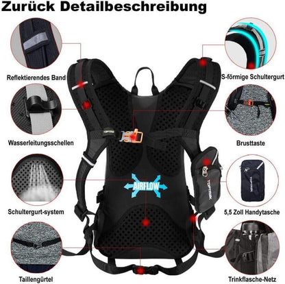 Toptrek 18L Ultraleichter Fahrradrucksack mit Regenschutz