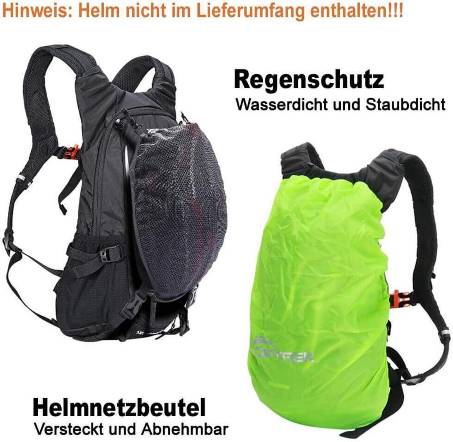Fahrradrucksack 18L Ultraleicht mit Regenschutz und Helmabdeckung