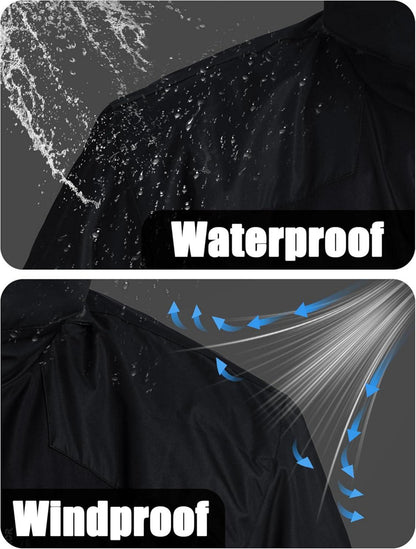 Herren Winter Skijacke Fleece Gefüttert Outdoor Wasserdicht Schwarz XXL