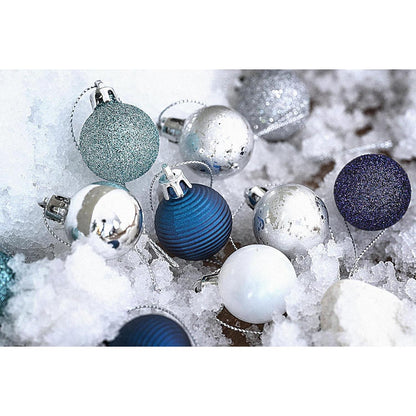 Weihnachtskugeln 49 Stücke 3CM silber blau Christbaumkugeln
