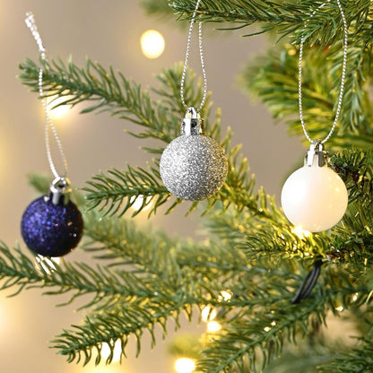 Weihnachtskugeln 49 Stücke 3CM silber blau Christbaumkugeln