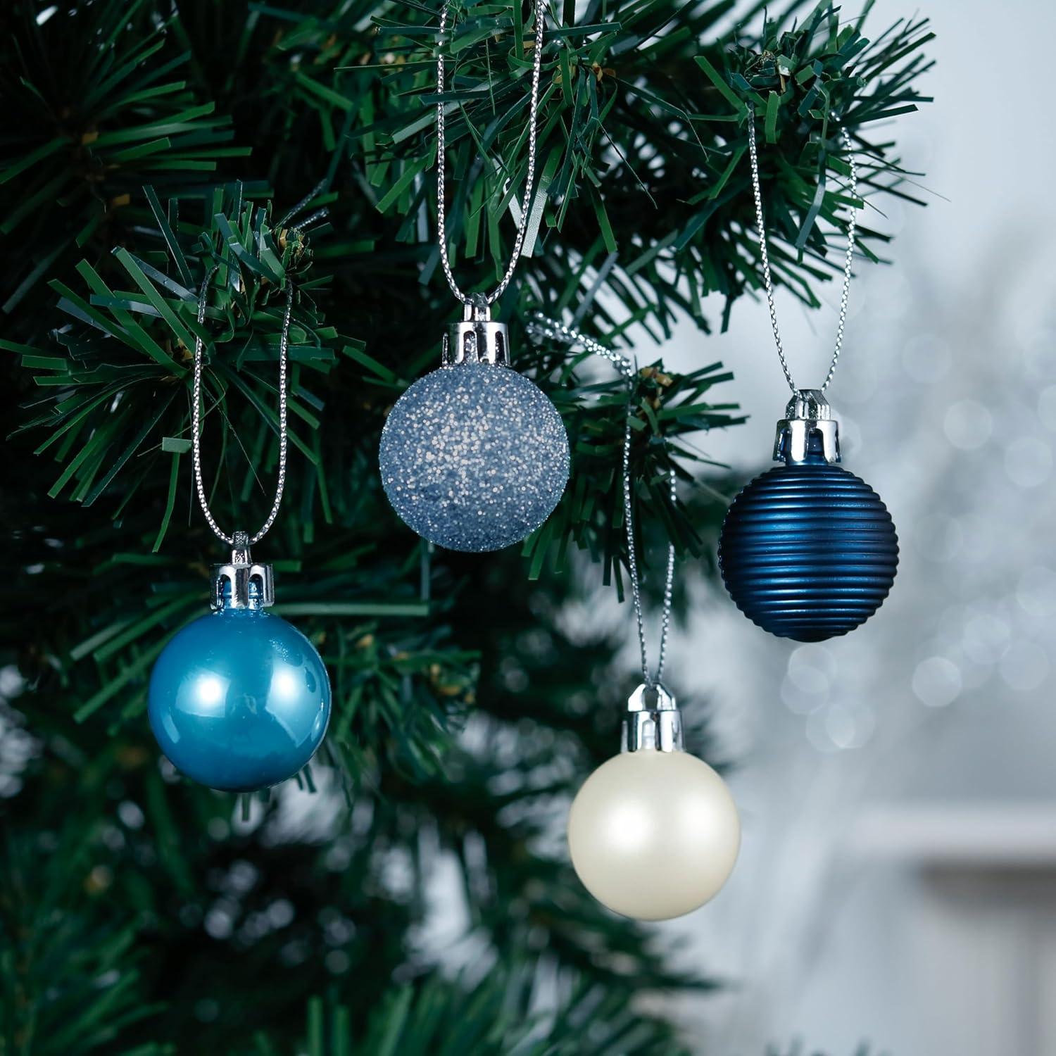 Weihnachtskugeln 49 Stücke 3CM Kunststoff Christbaumkugeln Aufhänger