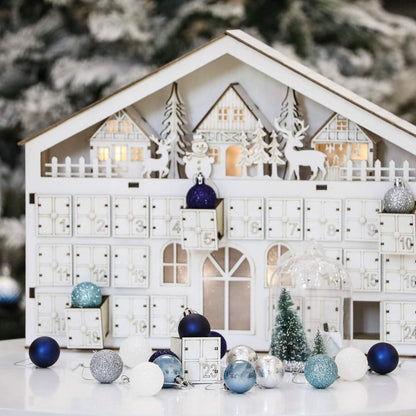49er Weihnachtskugeln 3CM Kunststoff Christbaumkugeln Silber Blau Glänzend