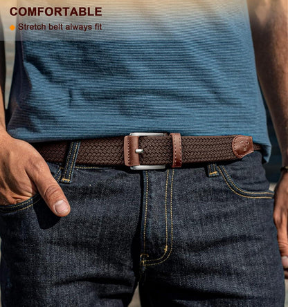 Gürtel Herren Stretch Flechtgürtel Geflochten Stoff Elastisch