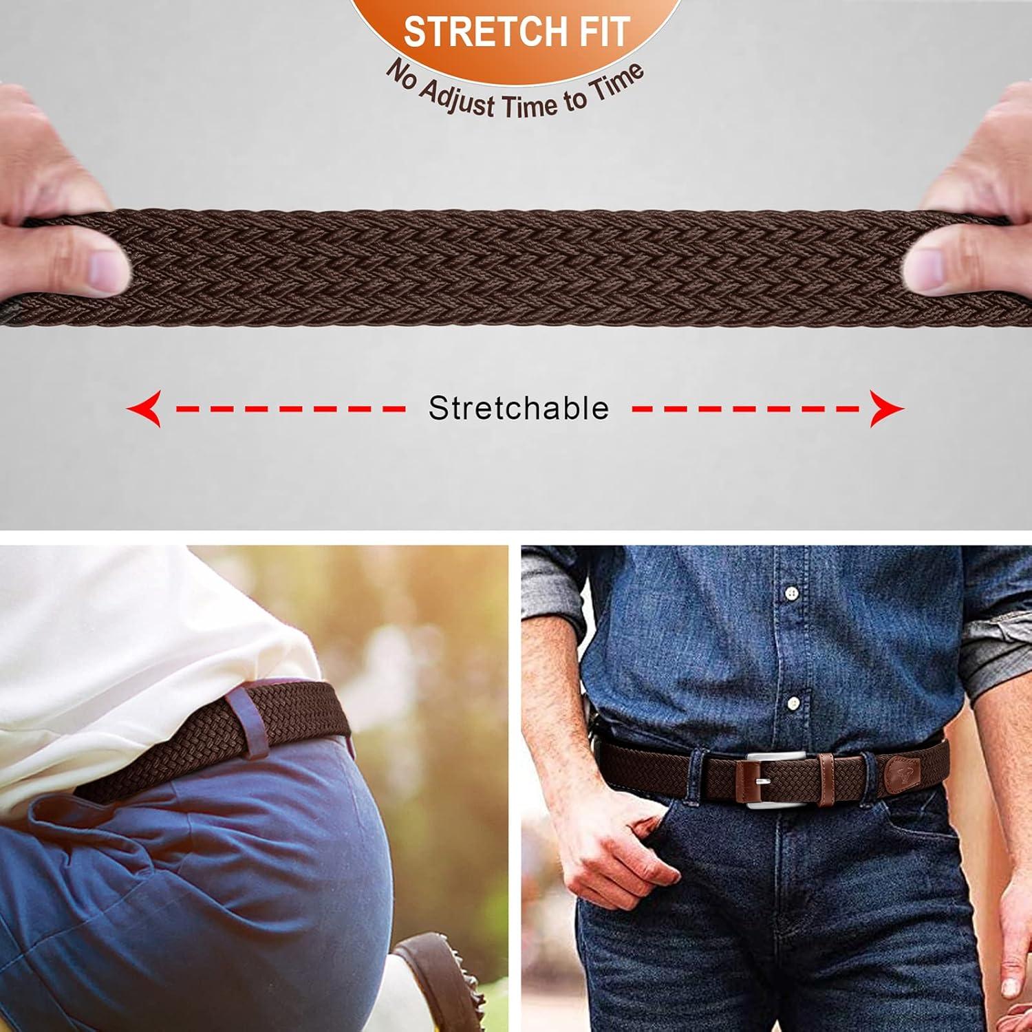 Stretchgürtel für Herren und Damen, geflochten, elastisch, Golfgürtel