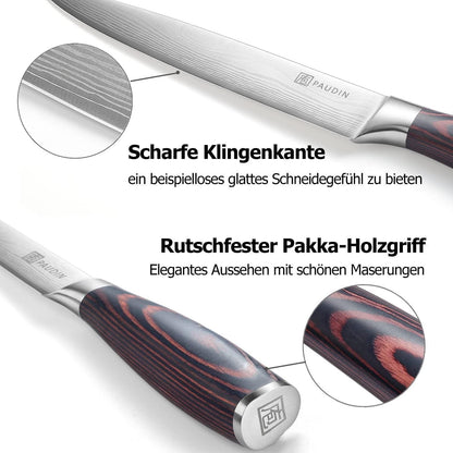 Premium Fleischmesser Küchenmesser 20 cm mit Holzgriff