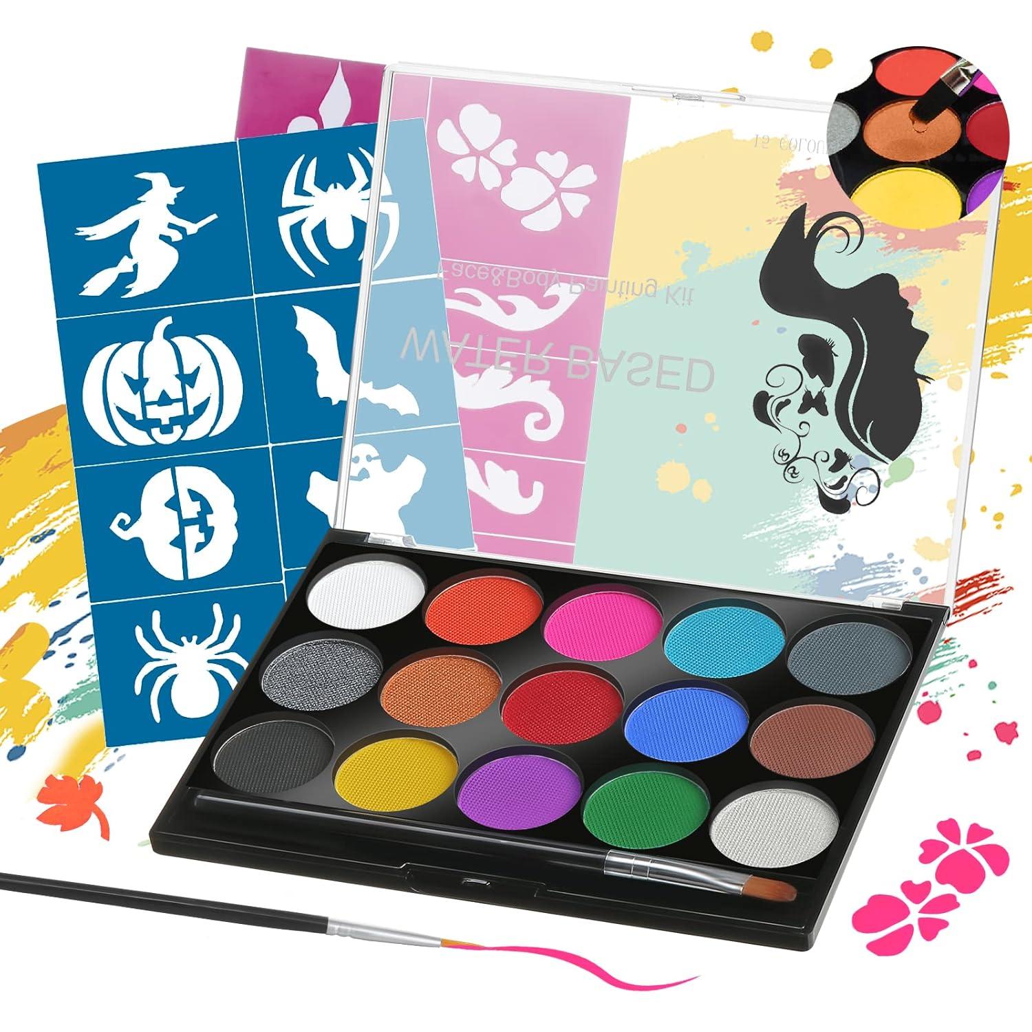 Gesichtsfarbe Set 15 Farben Profi Karneval Kinderschminke