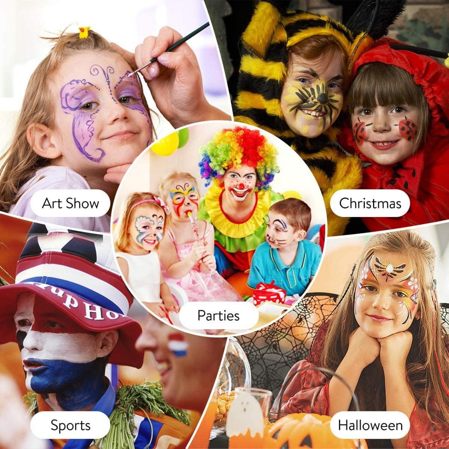 Gesichtsfarbe Set 15 Farben Profi Karneval Kinderschminke