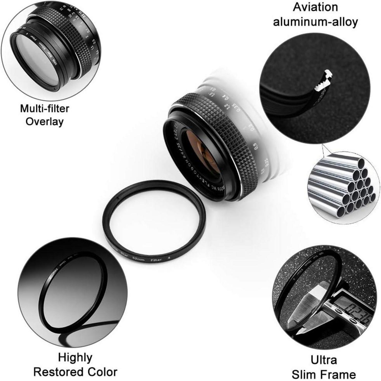 72mm Sternfilter Set 3 Stück (4, 6, 8 Punkte) für Canon
