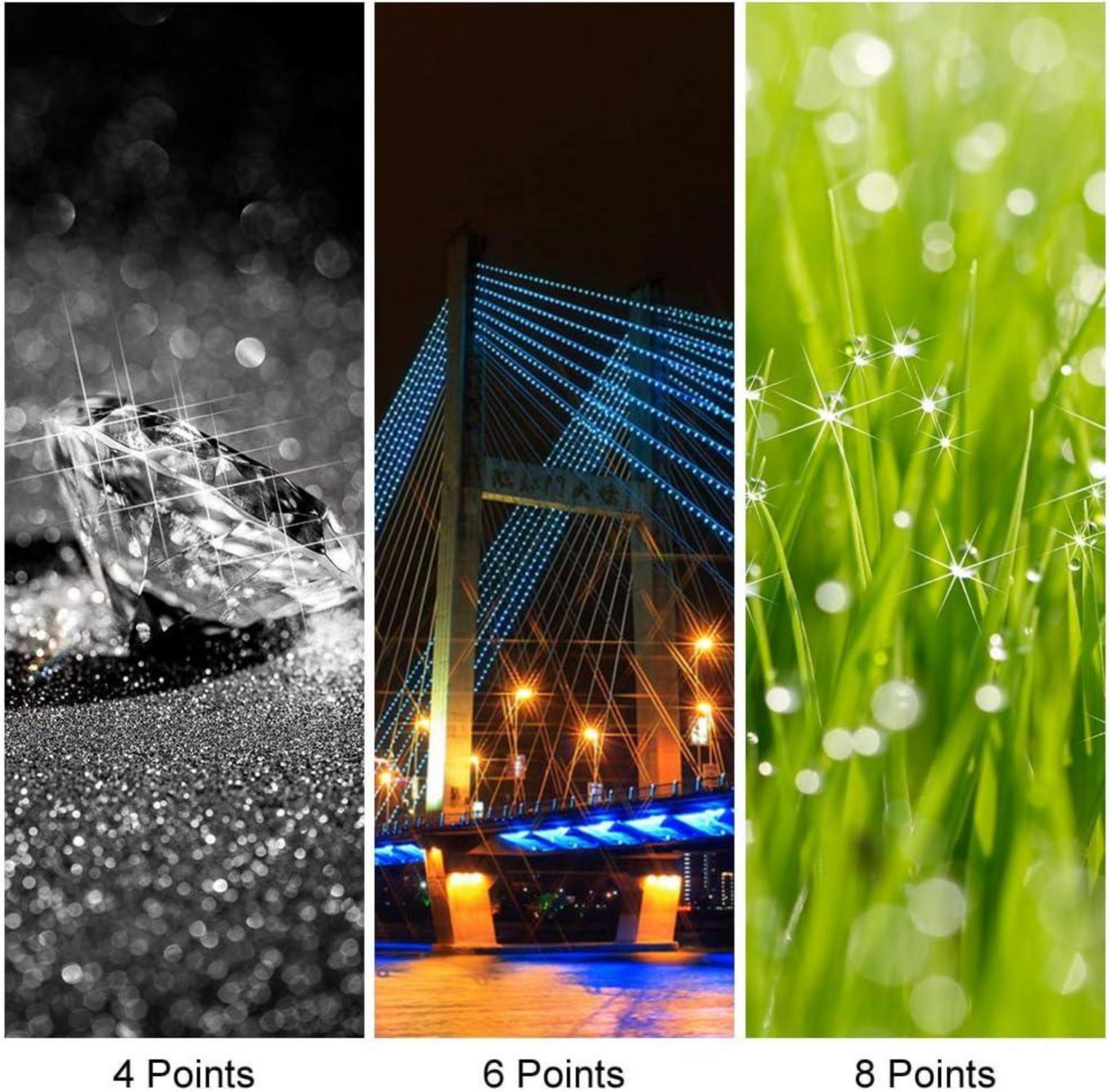 Fotover 72mm Sternfilter Set mit 4, 6 und 8 Punkten - passend für Canon Nikon Sony Olympus DSLR Kameras