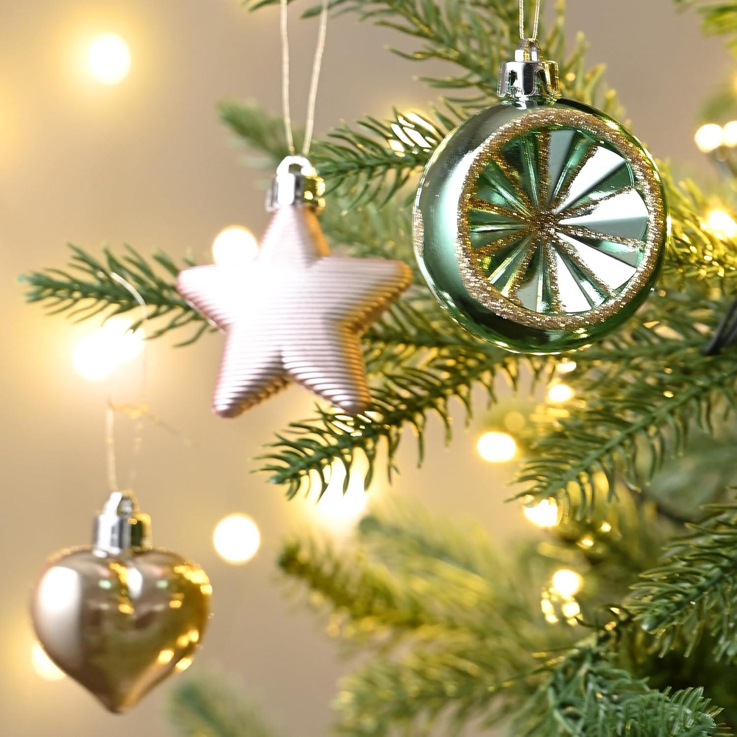 Valery Madelyn Weihnachtskugeln 70tlg Christbaumkugeln Mintgrün Rosa Gold