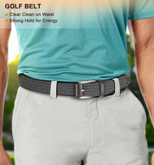 Herren Stretchgürtel Flechtgürtel Golfgürtel 35mm Grigio