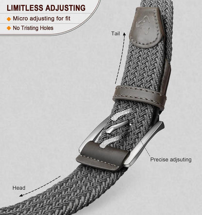 BULLIANT Flechtgürtel Stretchgürtel Stoffgürtel Elastisch Damen Herren 35mm