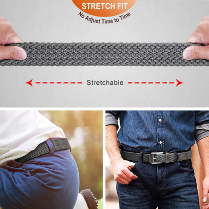 Herren Gürtel Flechtgürtel Stretchgürtel Geflochten Stoff elastisch