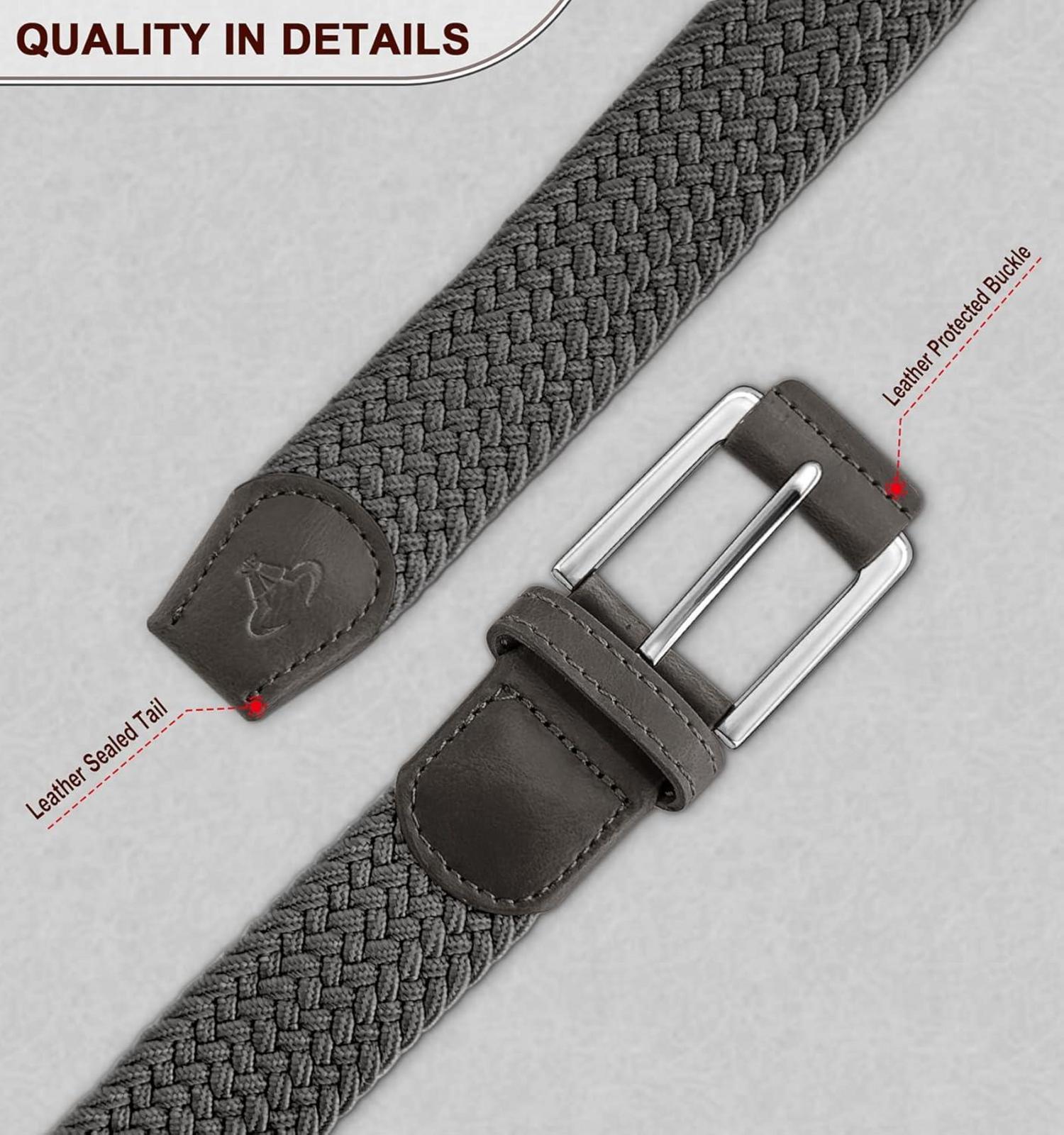 BULLIANT Flechtgürtel Stretchgürtel Stoffgürtel Elastisch Damen Herren 35mm