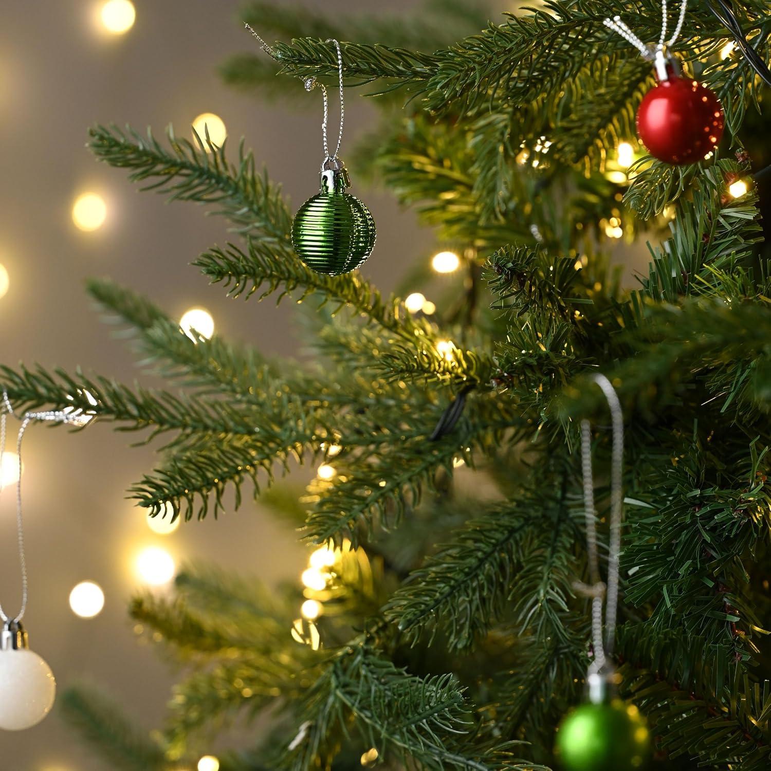 49er Set Weihnachtskugeln Rot Grün Weiß Christbaumschmuck mit Aufhänger