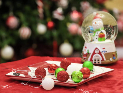 49er Set Weihnachtskugeln Rot Grün Weiß Christbaumschmuck mit Aufhänger