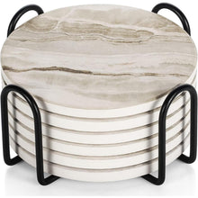 LIFVER Marmor Glas Untersetzer Set 6er Absorbierender