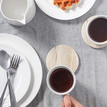 LIFVER Marmor Glas Untersetzer Set 6er Absorbierender