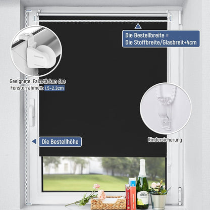 Klemmrollos für Fenster ohne Bohren Plissee Klemmfix 45x170