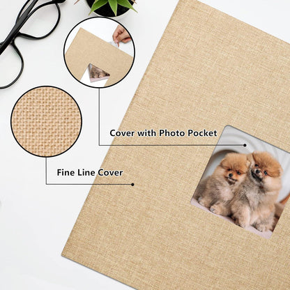 Yopih Selbstklebendes Fotoalbum 10x15 Groß Leinen 40 Seiten