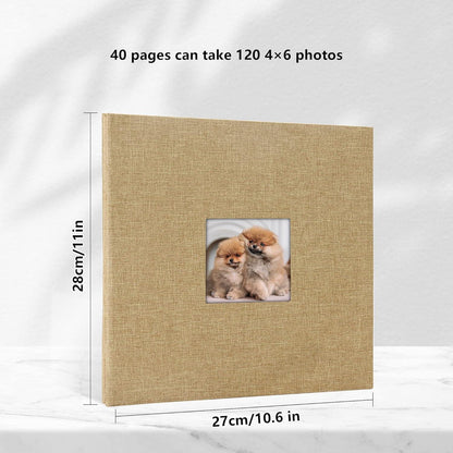 Yopih Selbstklebendes Fotoalbum 10x15 Groß Leinen 40 Seiten