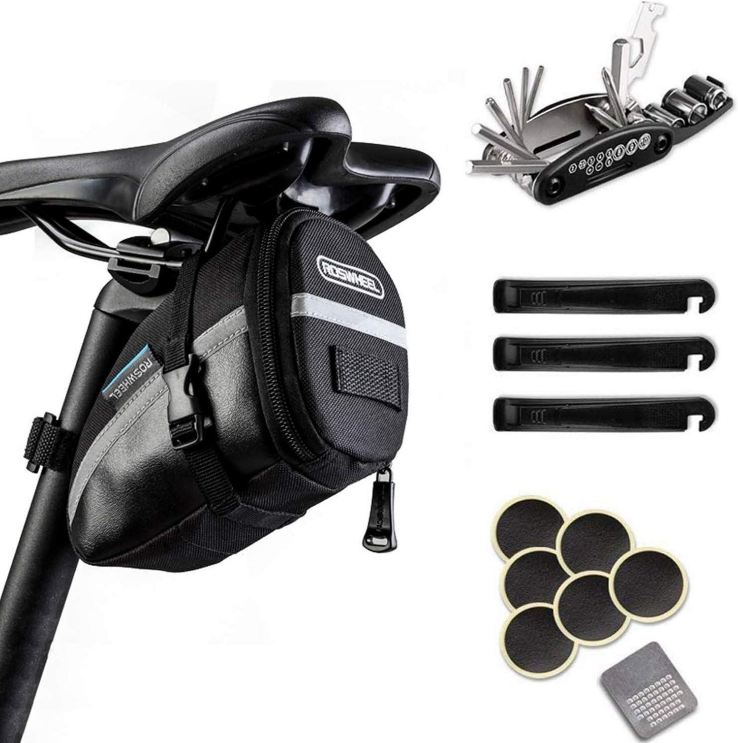 Fahrrad Multitool 16-in-1 Reparatur Werkzeug Set mit Satteltasche