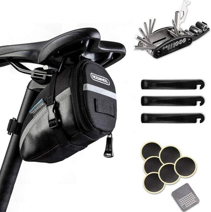 Fahrrad Multitool 16-in-1 Reparatur Werkzeug Set mit Satteltasche