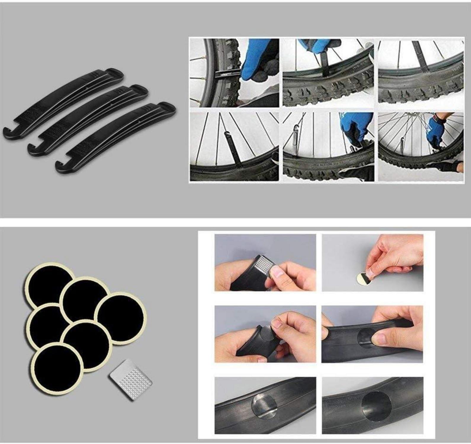 Fahrrad Multitool Set 16-in-1 mit Reifenheber und Satteltasche