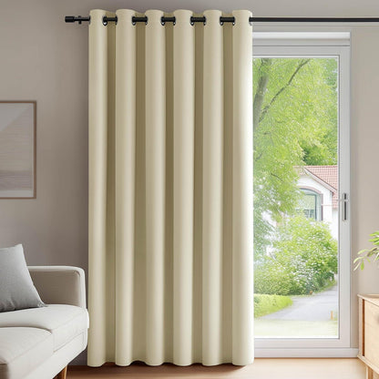 Blickdichte Thermogardine 290x200 cm – Beige Türvorhang & Raumteiler