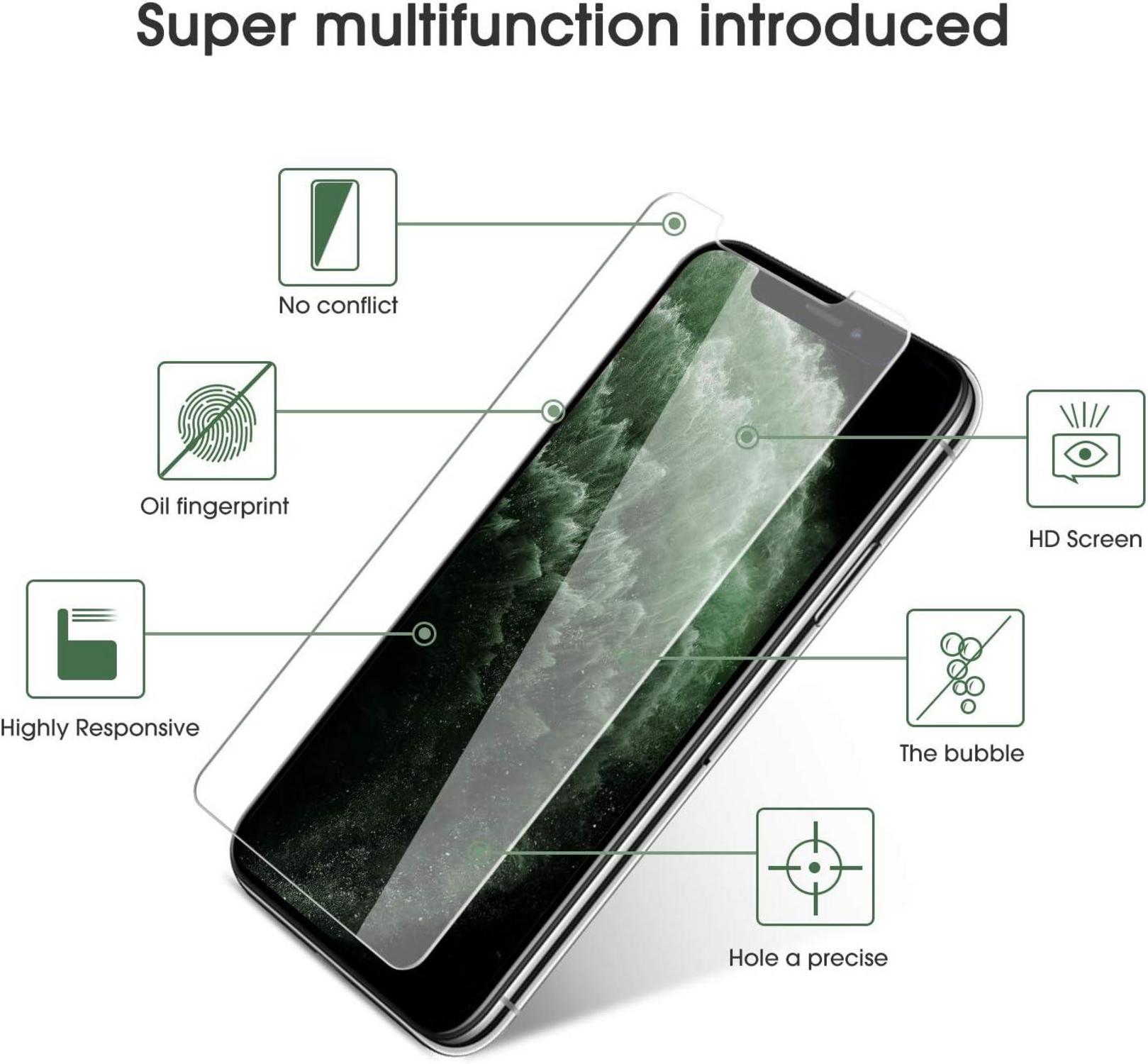 Schutzfolie kompatibel mit iPhone 11 Pro/XS/X - 4er Set, 9H, Anti-Kratzen, Blasenfrei