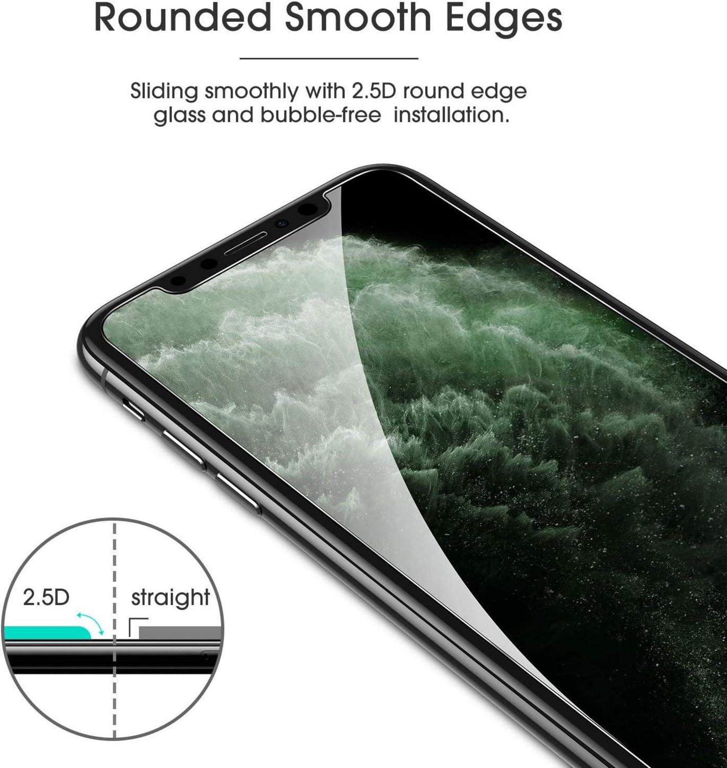 Schutzfolie kompatibel mit iPhone 11 Pro/XS/X - 4er Set, 9H, Anti-Kratzen, Blasenfrei