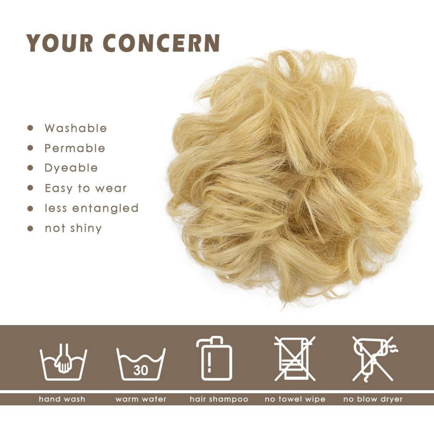 Echthaar Haargummi Hochsteckfrisur 100% Echthaar Extensions 613# Hellbleichblond