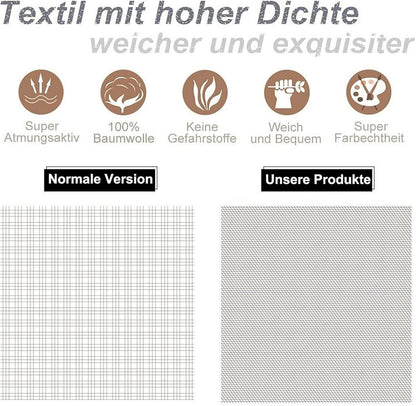Bettwäsche 135x200 Grau Weiß Pusteblume Muster Baumwolle 2tlg. Set