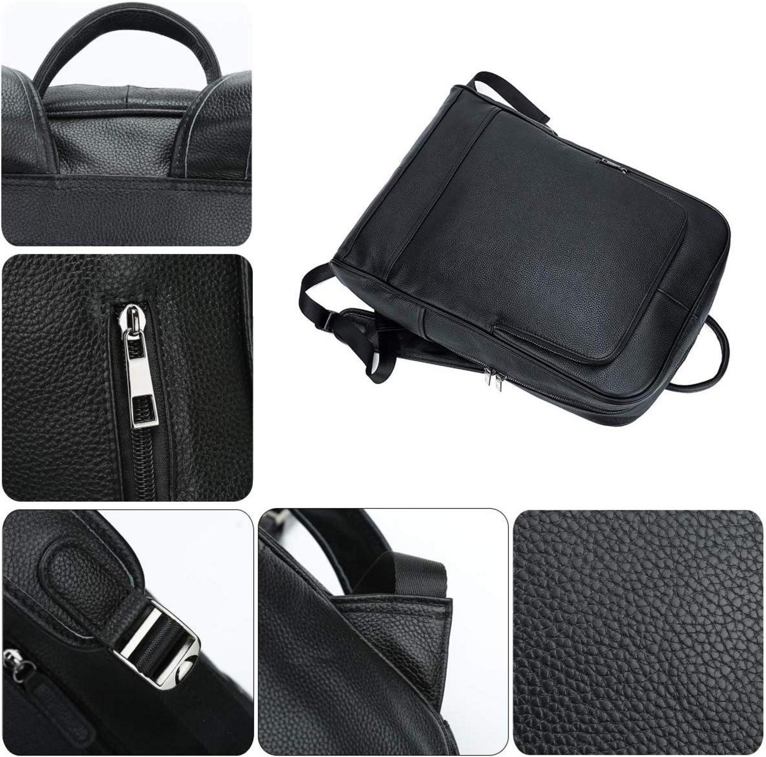 Leder Rucksack Kurierrucksack Laptoprucksack 14 Zoll Rindsleder