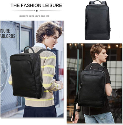 Leathario Leder Rucksack Kurierrucksack 14 Zoll Uni Arbeit