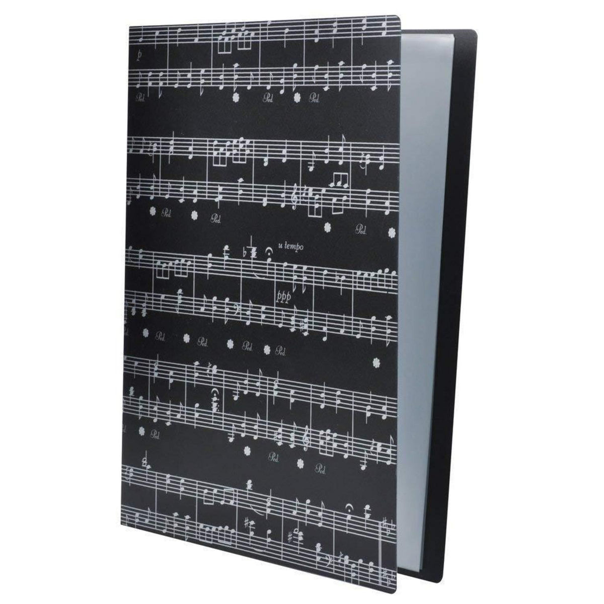 Musikordner A4 mit 40 Taschen – Notenablage Schwarz