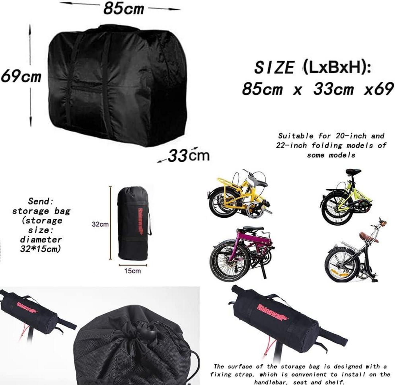 Fahrrad Transporttasche Wasserdicht 20 Zoll Faltrad Schwarz