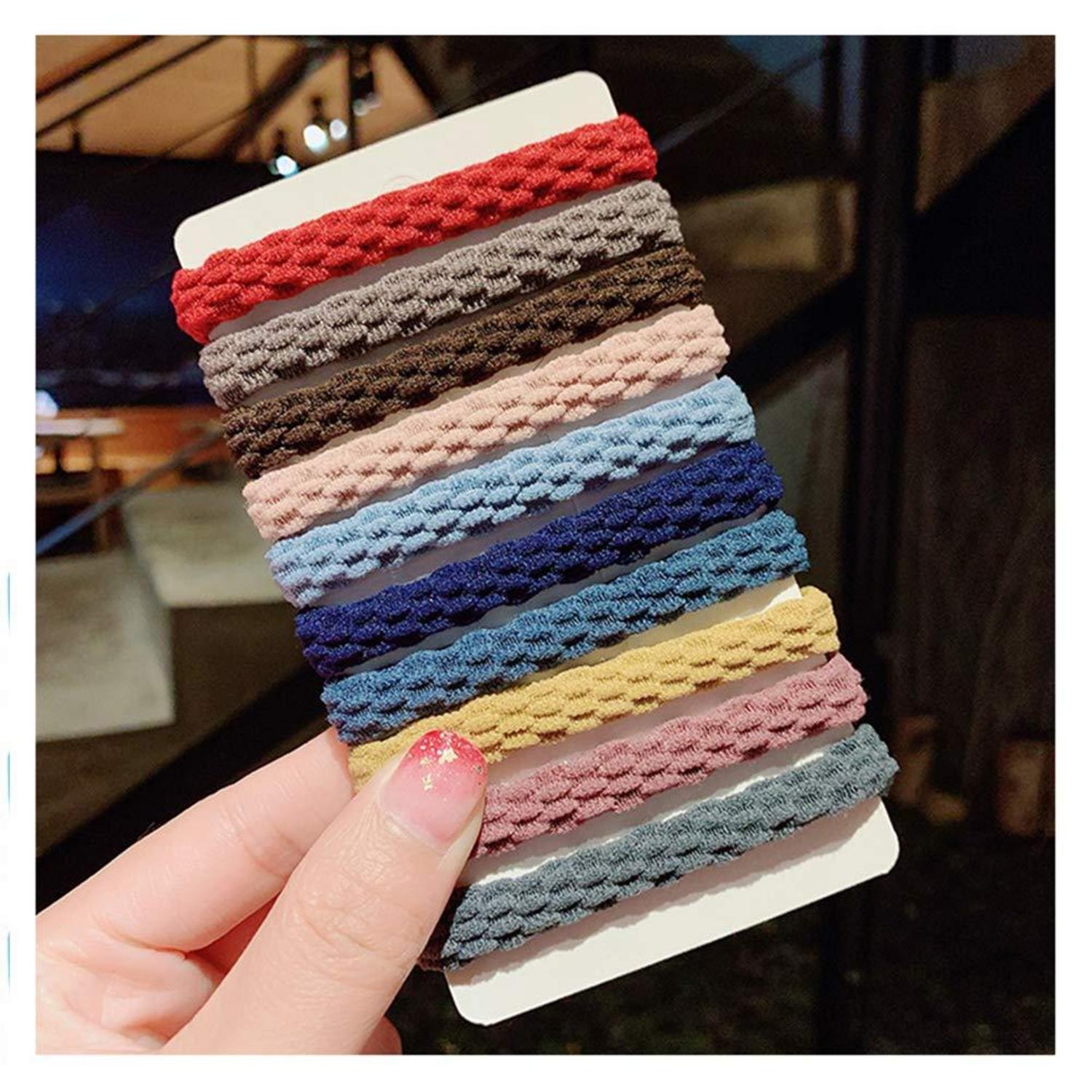 Elastische Haargummis Set mit 100 Stück in 10 Farben