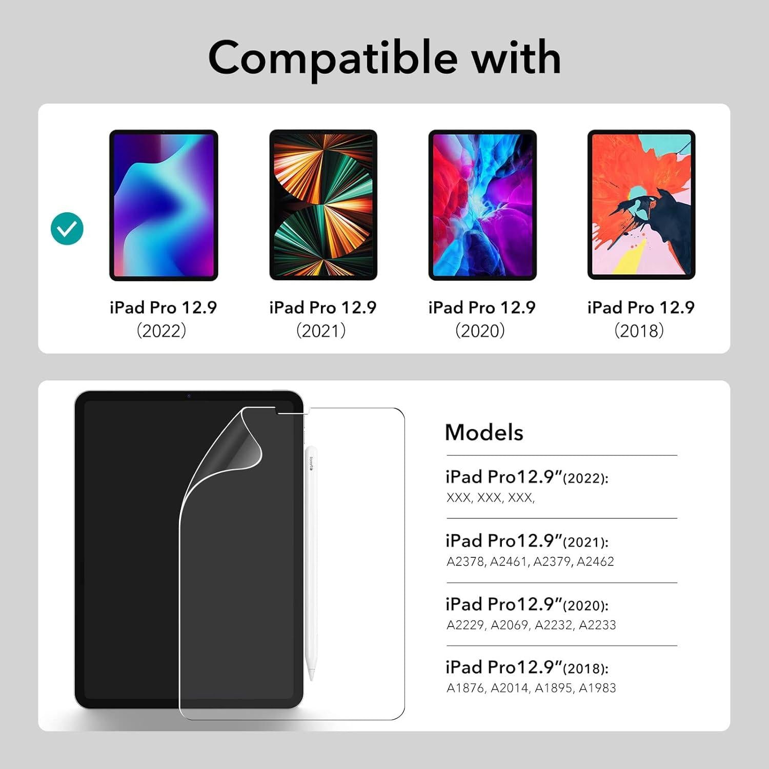 ESR Paper Feel Schutzfolie für iPad Pro 12.9 Zoll, 2