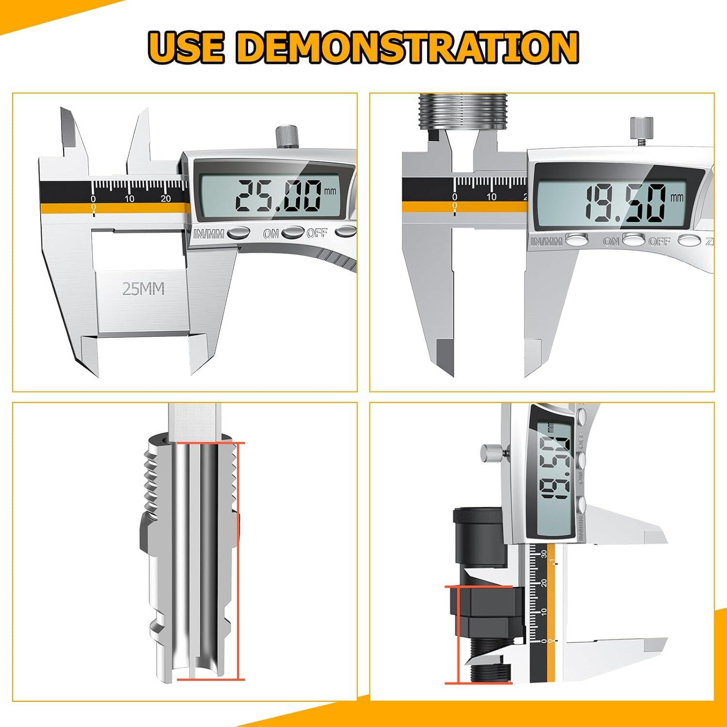 Digitale Messschieblehre 150mm Edelstahl IP54 wasserspritzdicht - Präzises