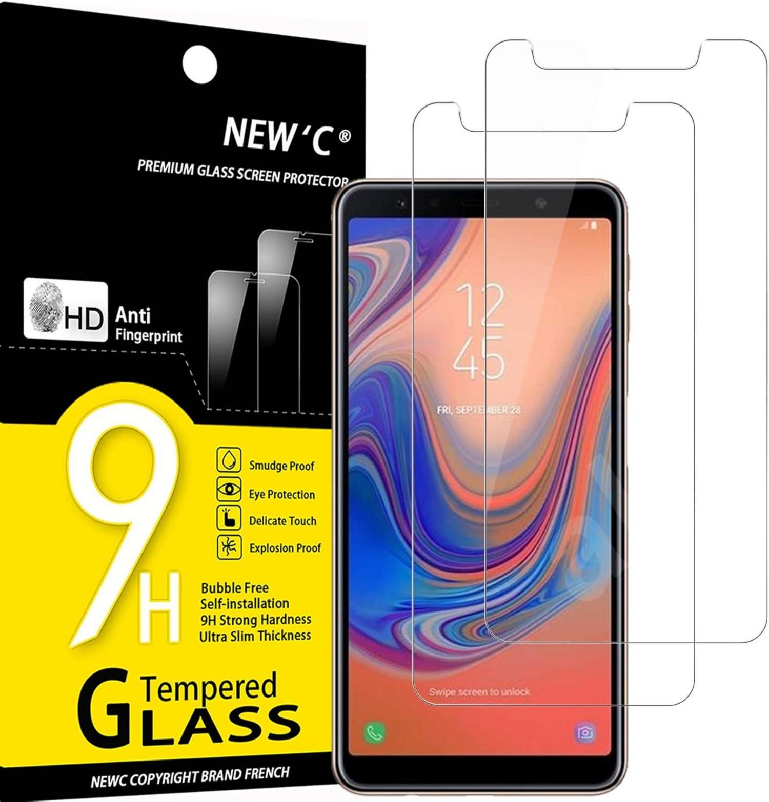 Panzer Schutz Glas Samsung A7 2018 2er Set 9H Ultra-klar